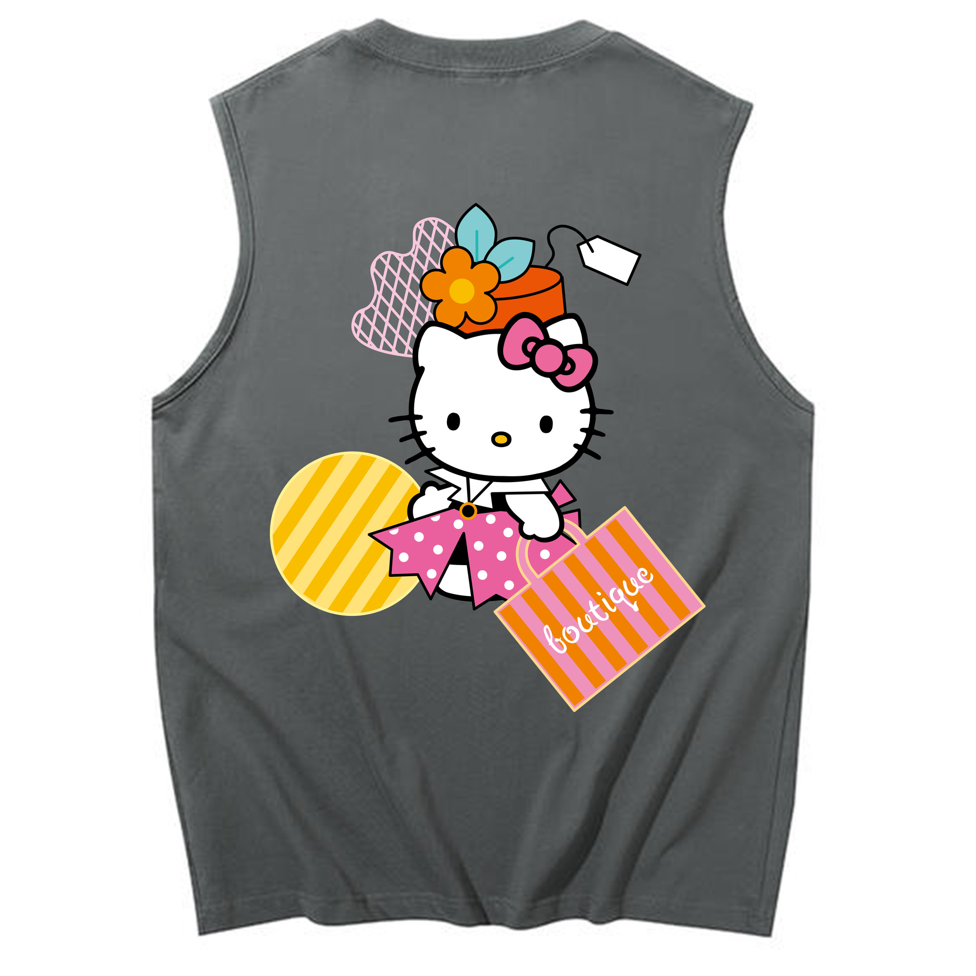 （画像用） Hello Kitty ハローキティ コットン100％タンクトップ（背面プリント）